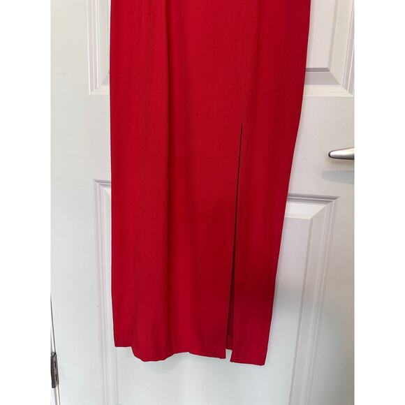 J Crew Women's sz 0 Crepe Bustier Poppy Red Dress Side Slit Night Out Date Night - Picture 5 of 12